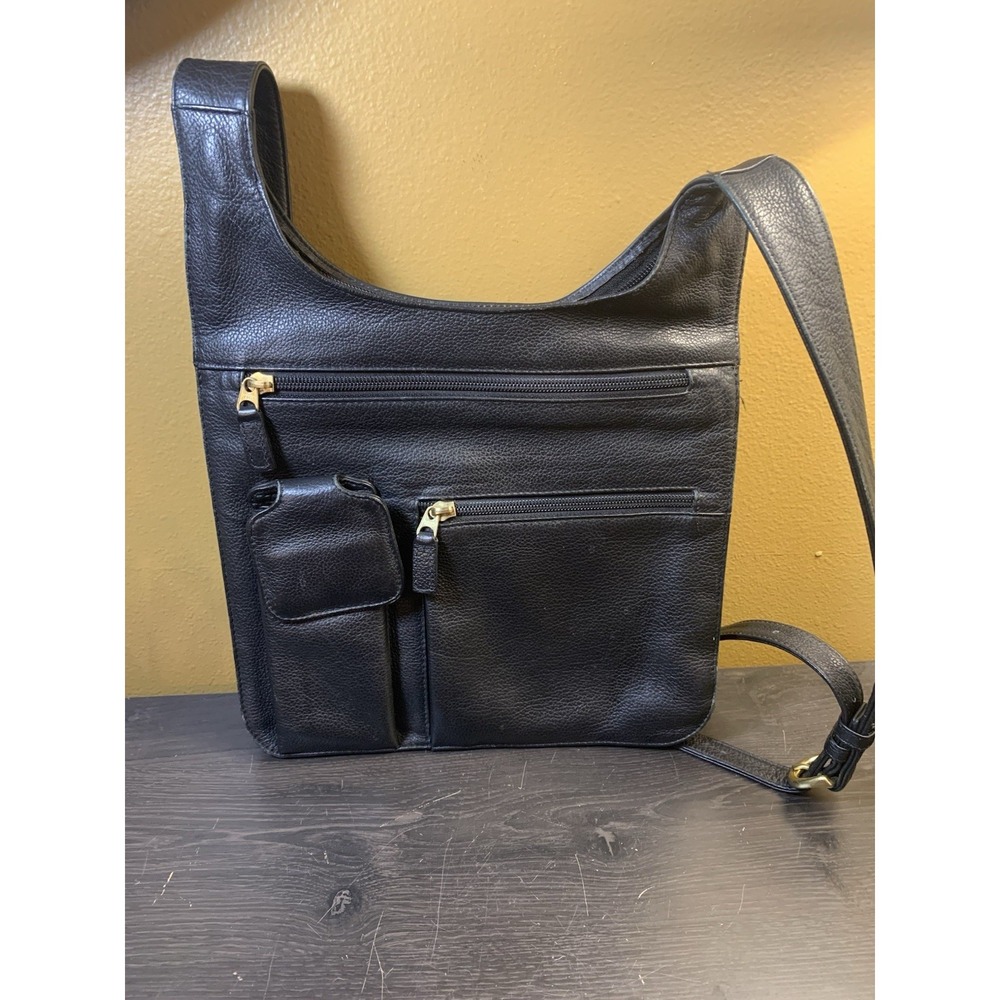 JP‎ Ourse CIE Black Traveler Messenger Crossbody Bag Leather Handbag Bolivia